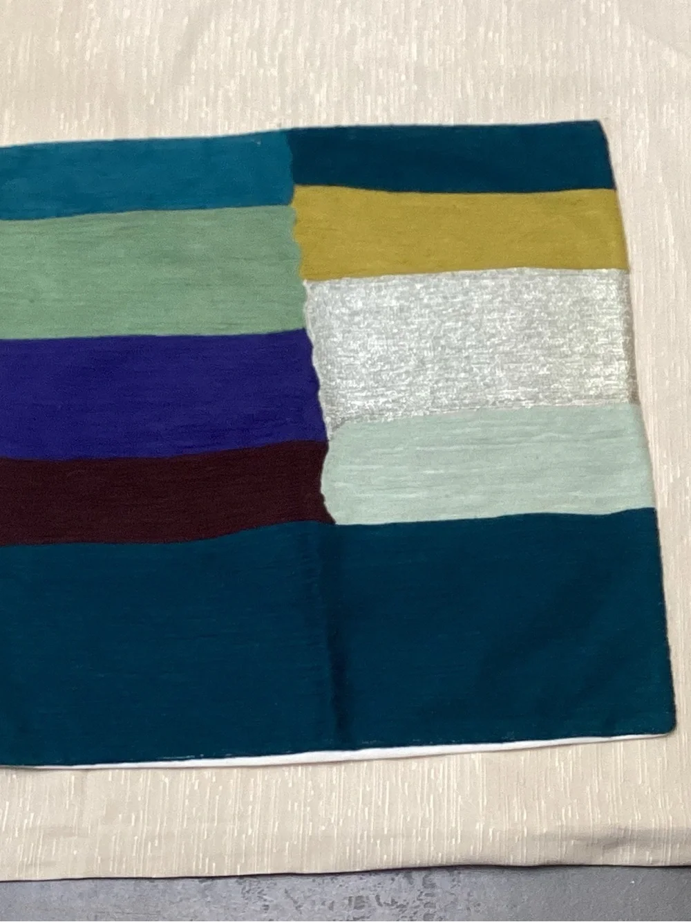 BNWOT West Elm embroidered color lock decorative pillow cover